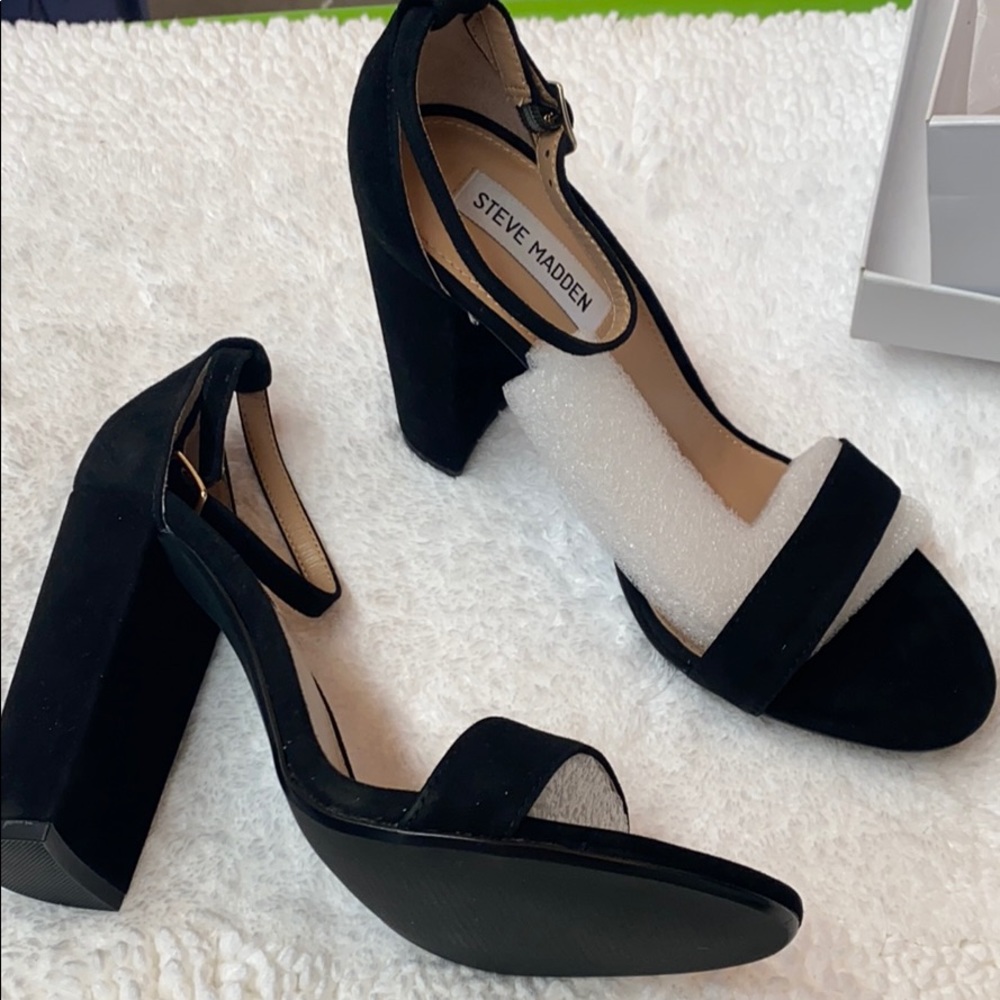 Steve Madden black suede high heels